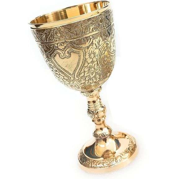 Solid Brass Medieval Chalice Goblet