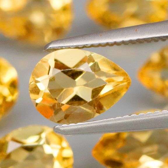 Rich color! 10.10ct top golden eye clean Citrine set!