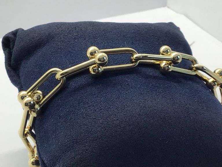 14K Yellow Gold Vintage Horse-shoe Italian Bracelet