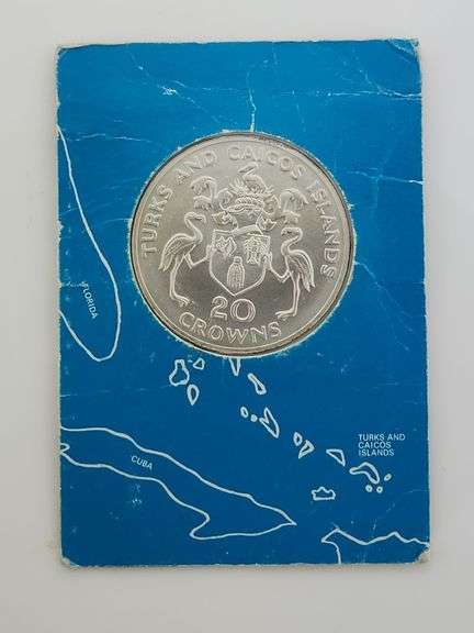 Turks & Caicos Islands 20 Crowns, Sterling Silver