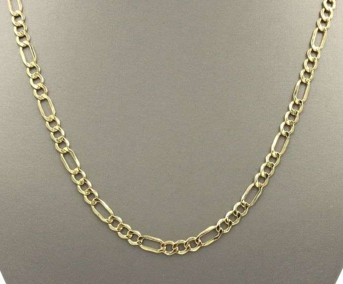 10kt Yellow gold Figaro chain necklace