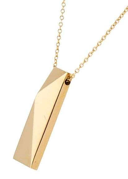Versace Polished Geometric Pendant Necklace in 18K