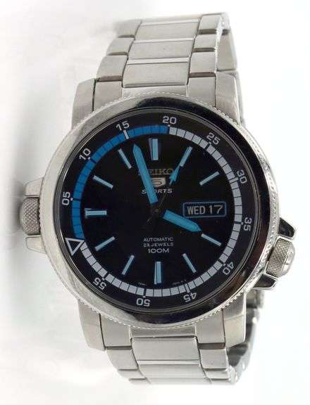 Seiko sport black dial automatic watch