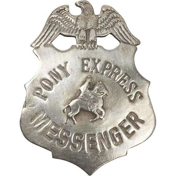 Pony Express Messenger Badge Silver Finish