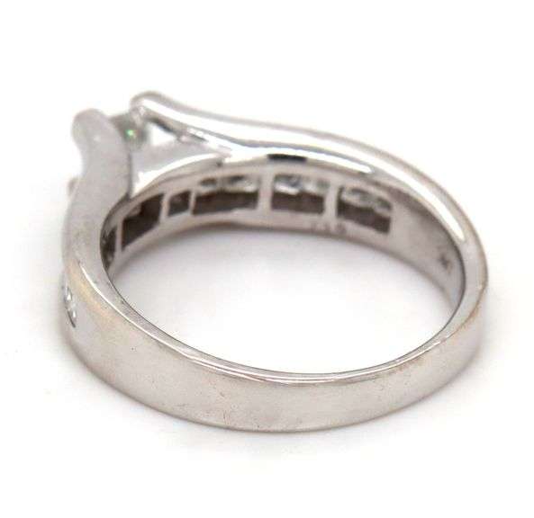 14kt White gold 0.90ctw princess cut channel set diamond engagement ring