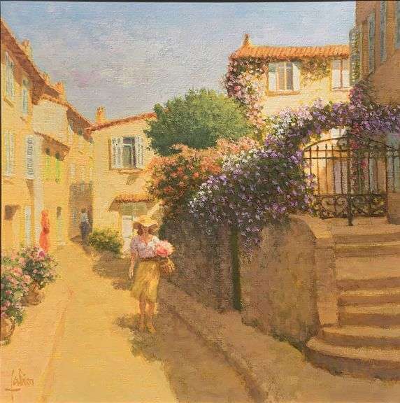 Exclusive Louis Fabien Original Oil on Canvas St. Tropez Framed