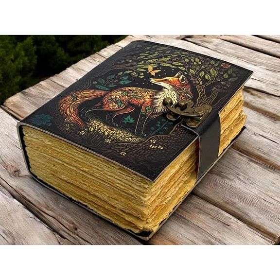 Handmade Fox Embossed Leather Journal