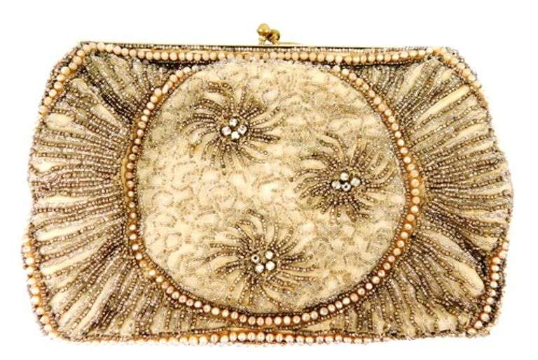 Antique Glass Beaded Evening Bag