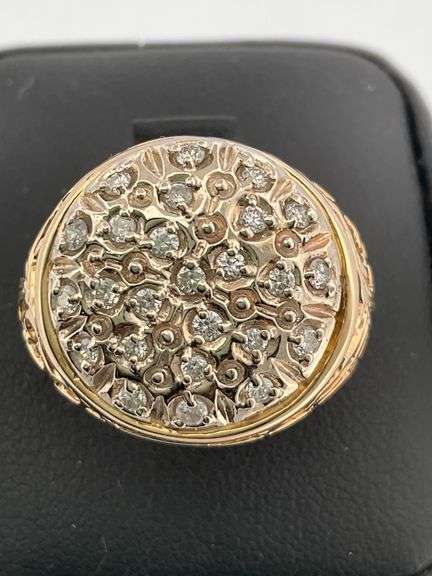 MEN'S CERTIFIED 14K YELLOW GOLD DIAMOND RING