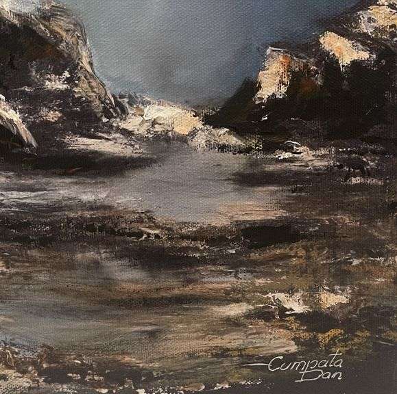 Fine Art Hand Embellished Giclee By Dan Cumpata Titled The Rocks of Saint- Miguel