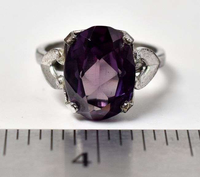 Oval Cut Amethyst Ring in Sterling Silver