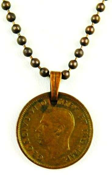 1944 Canadian Penny Pendant and Chain