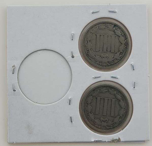 1865 & 1866 Three Cent Nickels