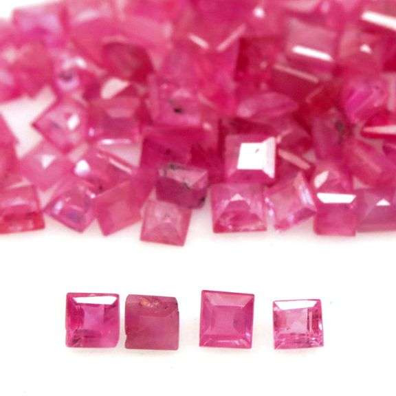 Lovely 5.81ct 84 piece princess cut Ruby set -Heated only!!!
