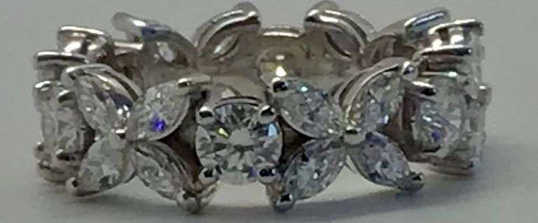 14K White Gold Marquise Cut Lab Diamond Ring