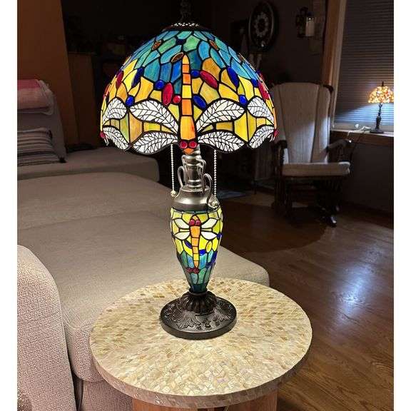 Dragonfly Stained Glass Table Lamp
