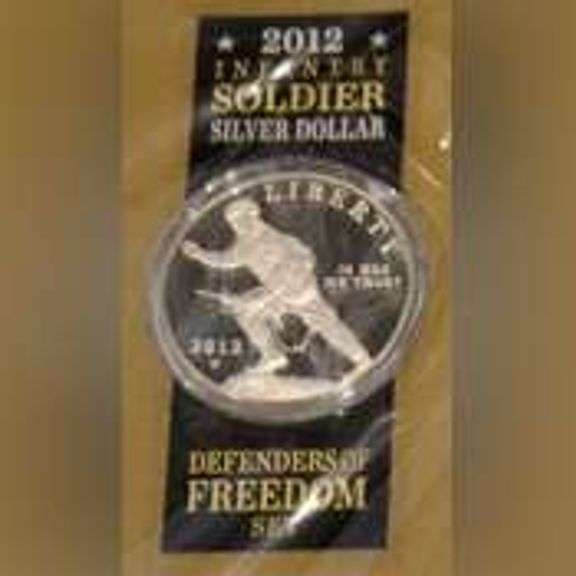 2 2012 Proof Silver Dollar Infantry Soldier Sets With Tags