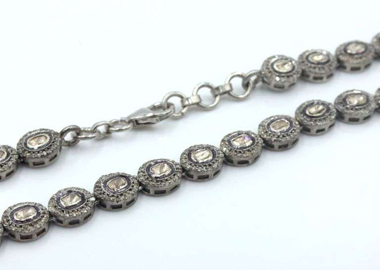 Darling 14K White Gold Over Sterling Silver Cognac Diamond Center Stone & Diamond Necklace