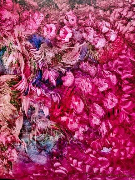 Kamran Khavarani  “Rhapsody in Pink & Blue” AP Giclee on Canvas