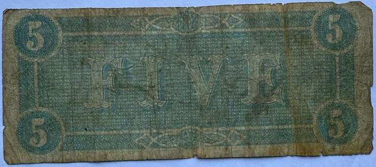 $5 Feb 17 1864 CSA Note