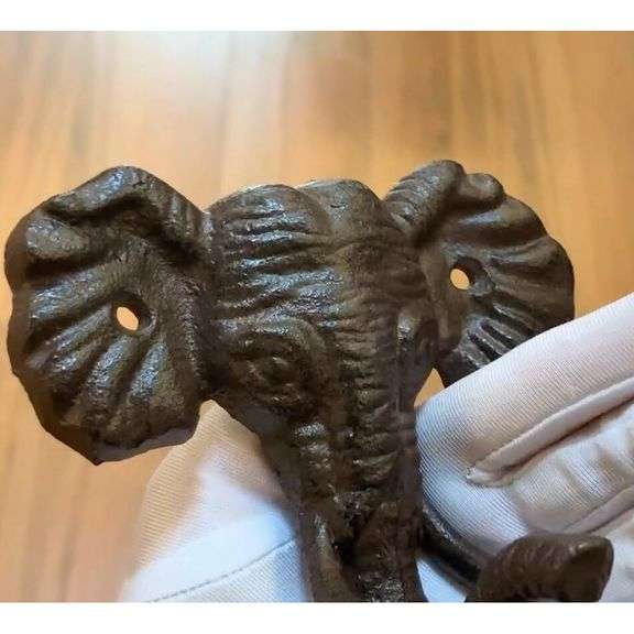 Cast Iron Elephant Head Wall Hook