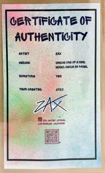 Exclusive E.M. Zax Unique Mixed Media on Panel Framed