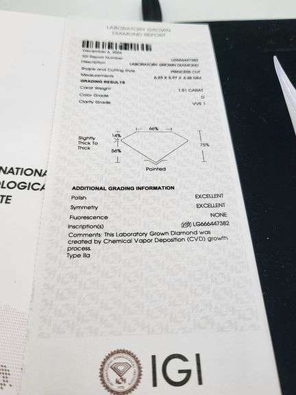 High quality loose Diamond " 1.51 CT lab grown VVS1/ D  diamond"