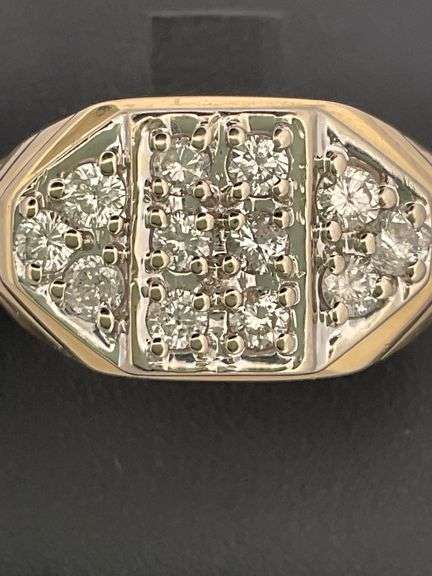MEN'S CERTIFIED 14K YELLOW GOLD DIAMOND RING