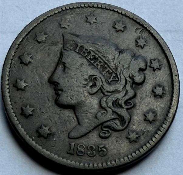 1835 A Small 8 Small Stars Double Profile Large Cent.
