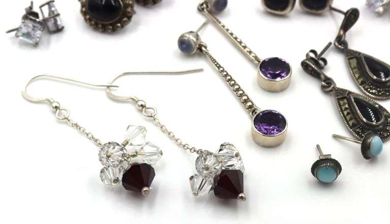 Group lot of Vintage 925 sterling silver earrings