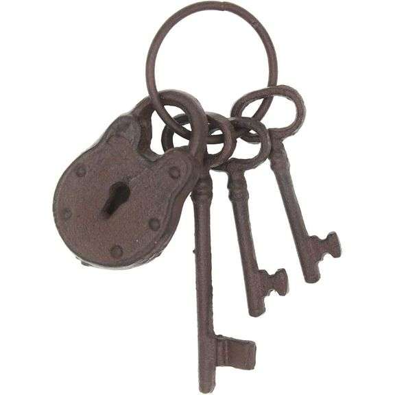 Cast Iron Skeleton Key Ring Set