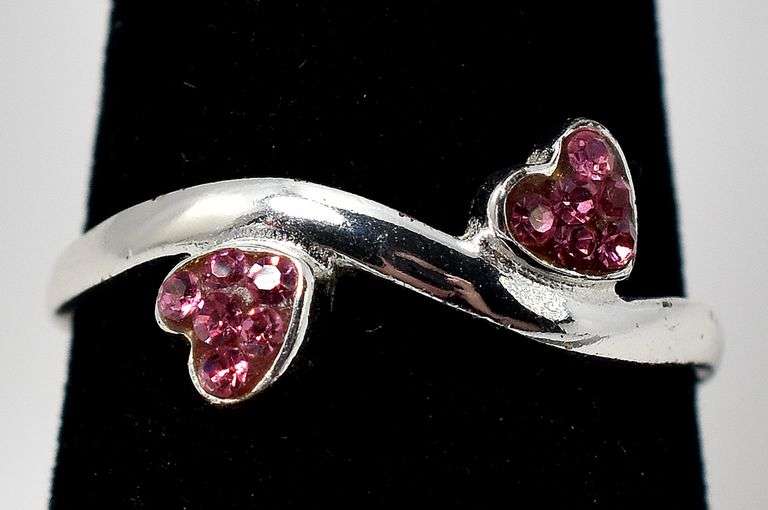 Adorable Double Heart Ring in Sterling Silver