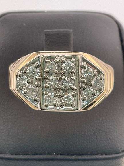 MEN'S CERTIFIED 14K YELLOW GOLD DIAMOND RING