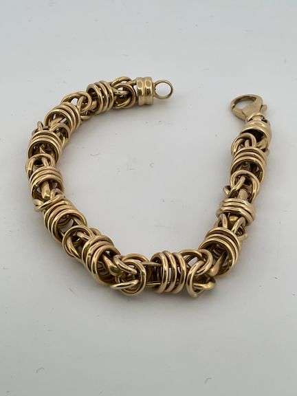 14K SOLID GOLD BYZANTINE STYLE LADIES BRACELET