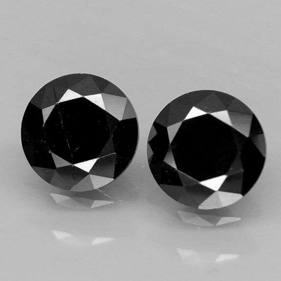 Elegant 2.86ct untreated pair of diamond black Spinels