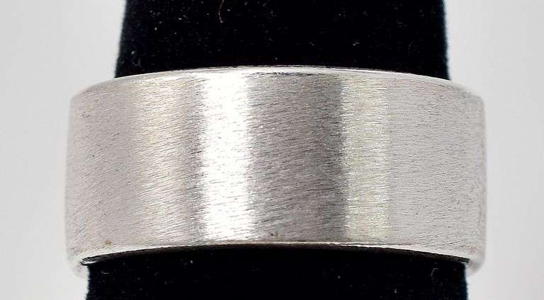 Simple Textured Thick Band Ring in Sterling Silver