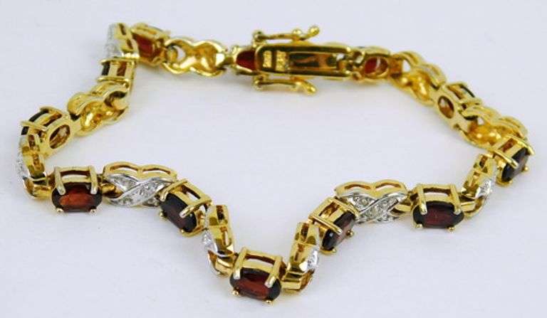 Sterling Vermeil Garnet Bracelet