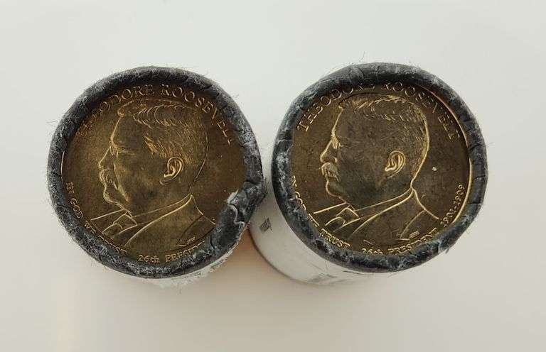 P&D Theodore Roosevelt  Presidential Dollar Mint Rolls