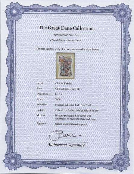 Exclusive Charles Fazzino Signed Limited Edition 3D Mixed Media 'Up Madison, Down 5th'