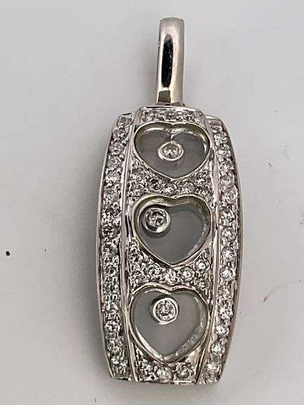 CERTIFIED BRAND NEW 18K WHITE GOLD DIAMOND PENDANT