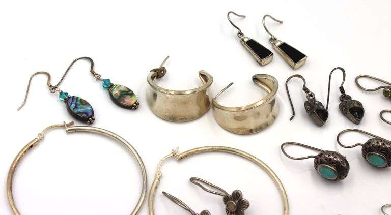 Group lot of Vintage 925 sterling silver earrings