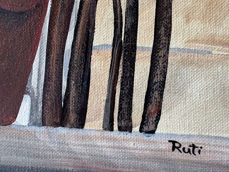 Collectible hand-painted acrylic by Ruti Ruti Stein Colmar