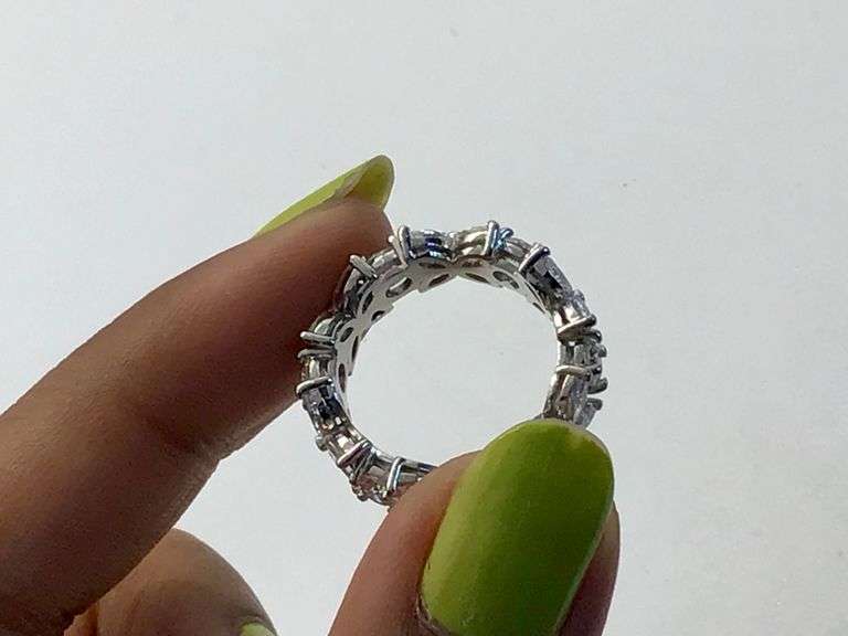 14K White Gold Marquise Cut Lab Diamond Ring