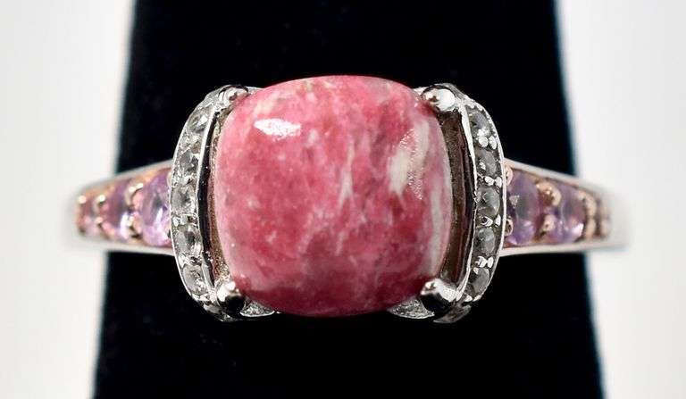 Thulite Gemstone Ring in Sterling Silver