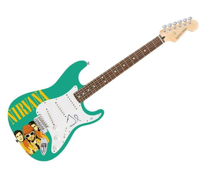 Nirvana  Dave Grohl Autographed Signed Custom Photo Graphics Guitar ACOA