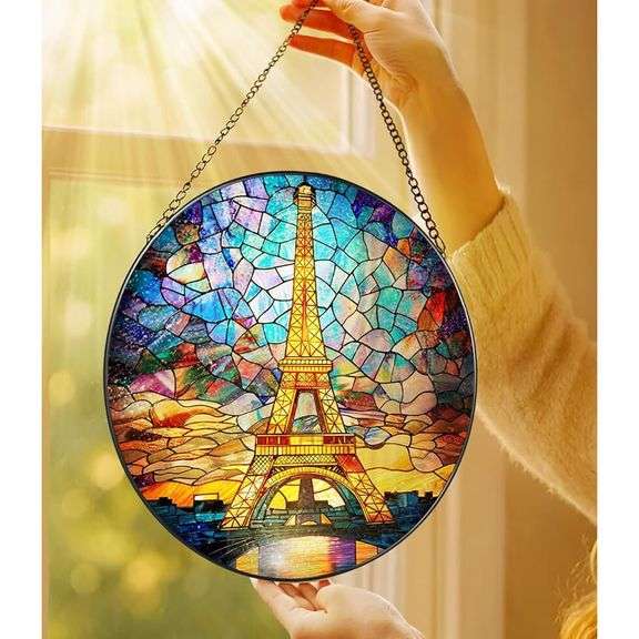 Eiffel Tower 8-Inch Stained Glass Suncatcher