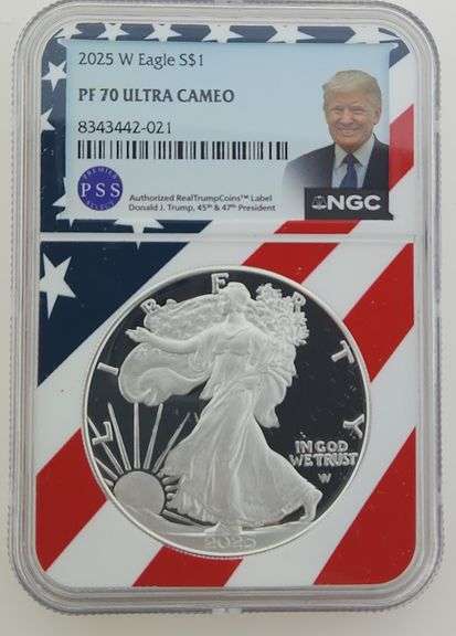 2025 W Proof Silver Eagle - Donald J. Trump, NGC PR70 Ultra Cameo