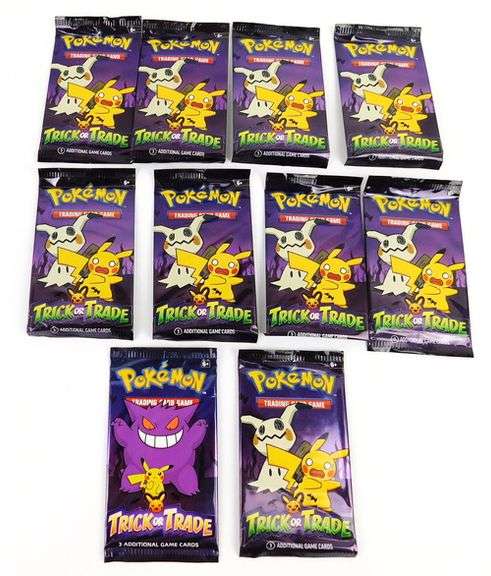 10 Pokémon Sealed Packs of Trick or Trade Cards