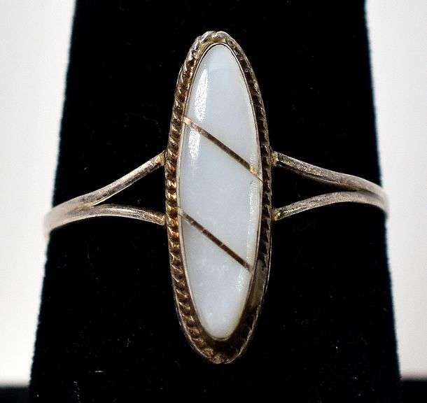 Native Mother of Pearl Ring in Sterling Silver