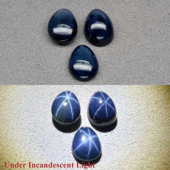 Amazing 3 piece matched set of Star Sapphires weighing 3.28cts!